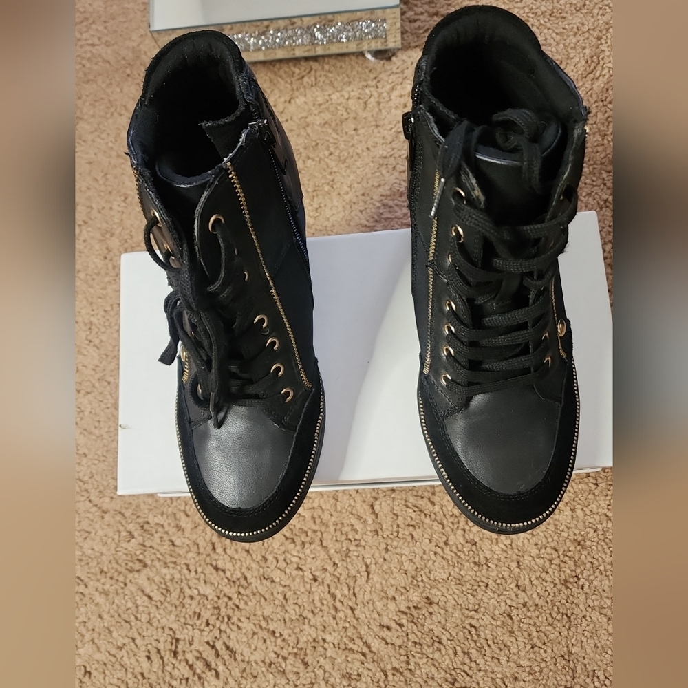 Aldo Black Sneakers with Gold Details